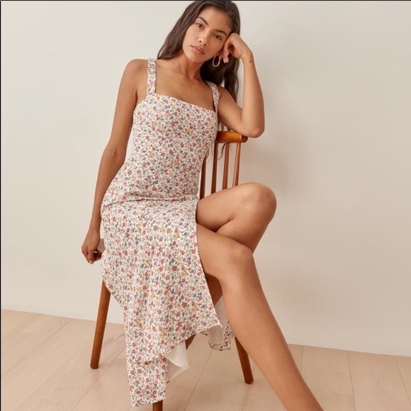 Reformation Dominique high slit midi dress in Ronan floral print - sz 6 - Picture 6 of 6